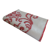 Cross-stitch embroidered tablecloth 160 x 130 in cotton