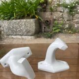 Duo of porcelain hooks
