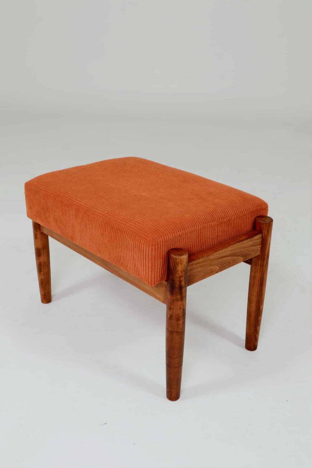 Vintage armchair pumpkin orange corduroy design by H.Lis