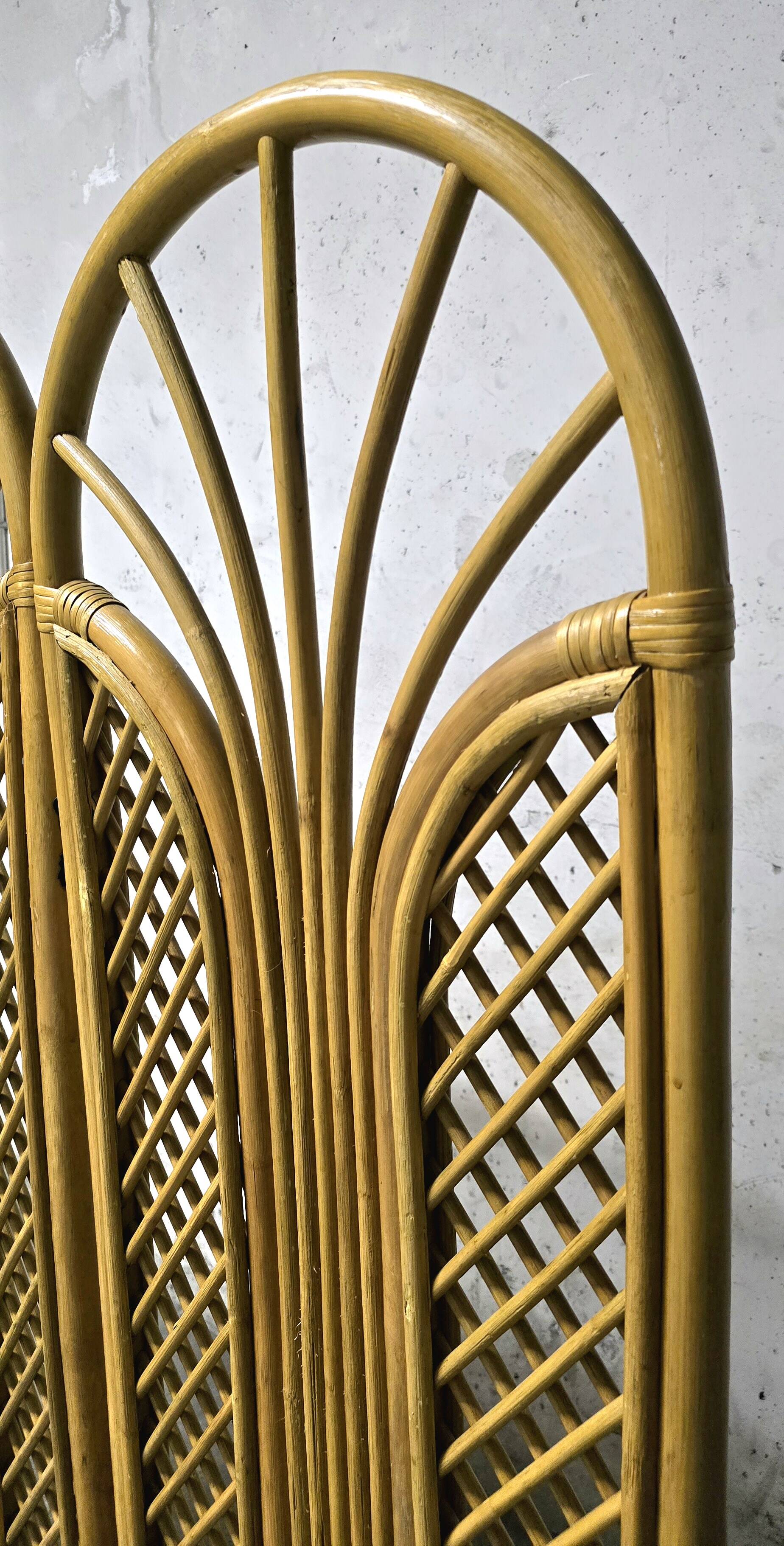 Vintage rattan and bamboo screen 1950/60