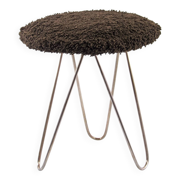Tabouret vintage en bronze des années 1950 / 1960