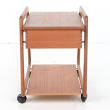 Chariot à couture Sika Mobler, teck, Danemark, vintage, années 1960