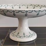 Compotier en terre de fer Gien motif guirlande verte 1900-1930