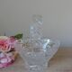 Vintage 1970s crystal basket – oval bowl with handle