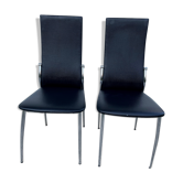 Design chair in black skaï