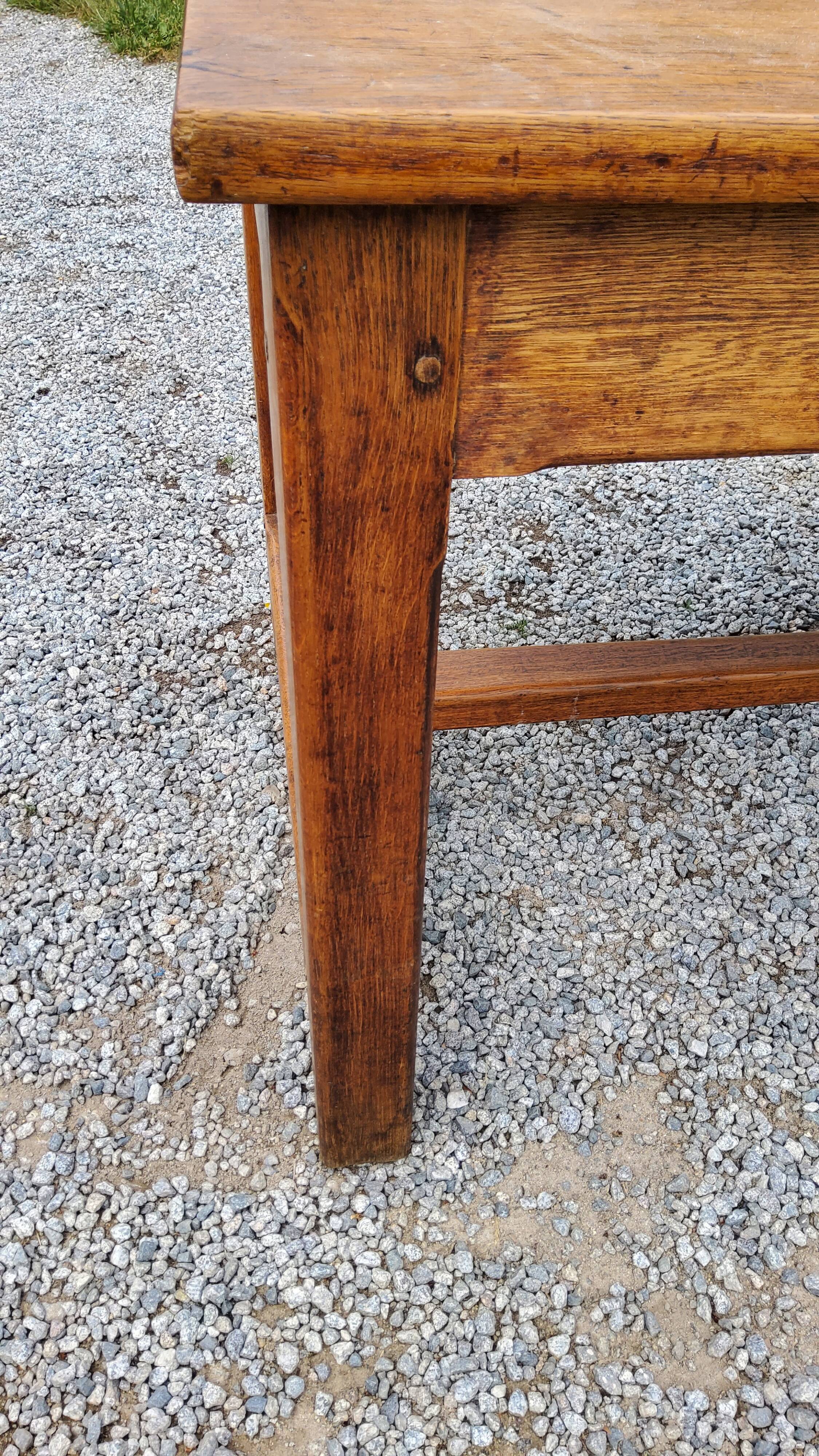 Oak farmhouse table 6 feet 2 drawers 200cm