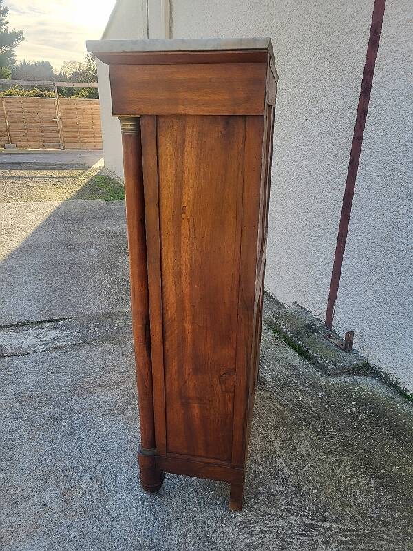 Empire secretary with detached columns in walnut from the 19th century