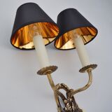 Pair antique sconces wall lights LB Deposé Leboullanger Freres, gilt bronze, 1900 ca, French