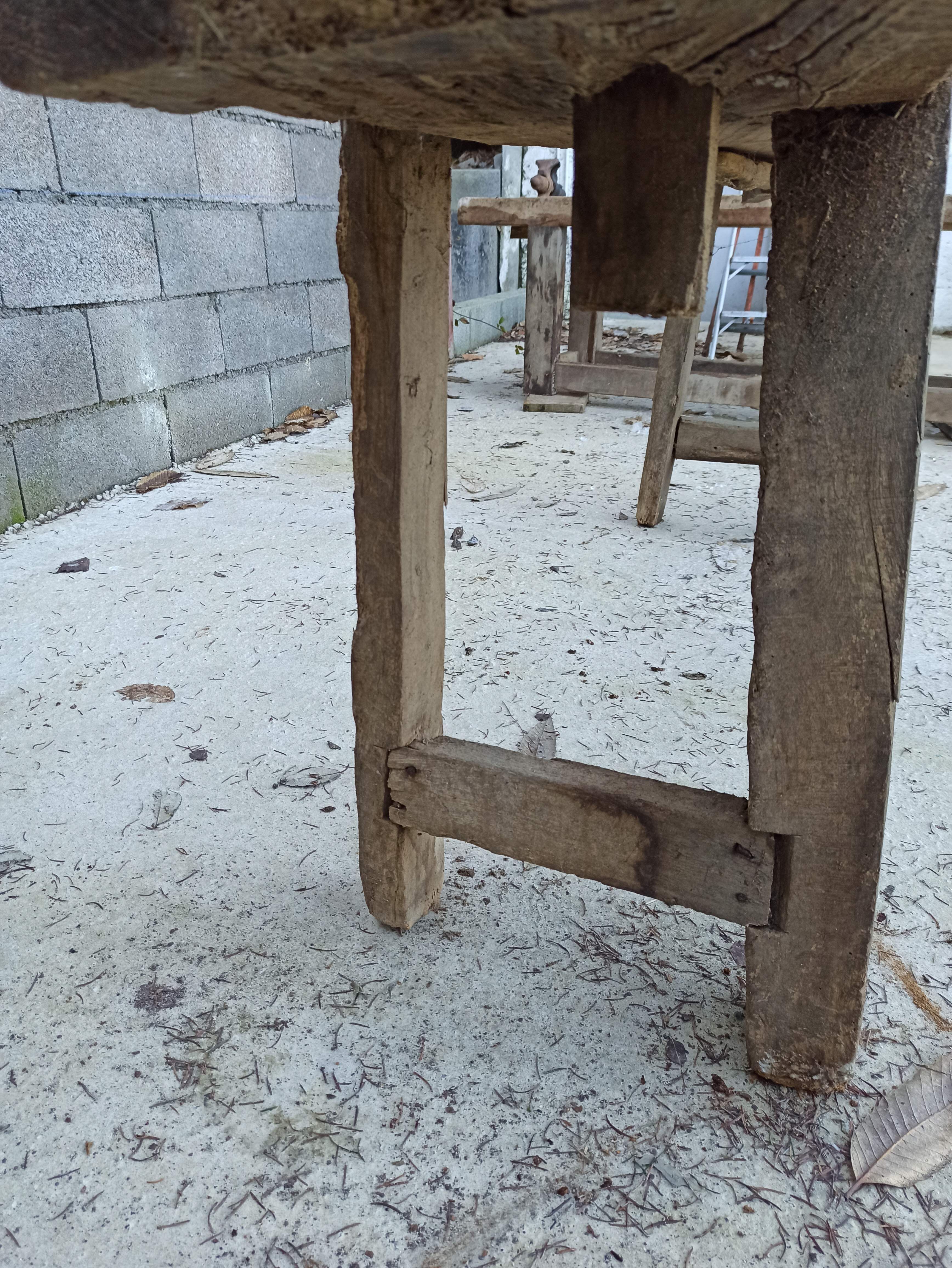 198 cm old wooden workbench carpenter