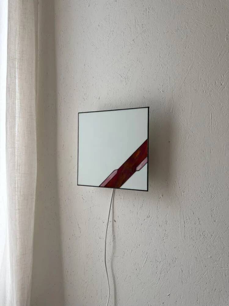 Architectural stained glass wall lamp with textured glass