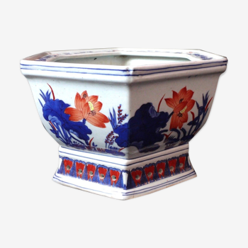 Ancien cache pot faience imari Japon vers 1900