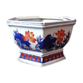 Ancien cache pot faience imari Japon vers 1900