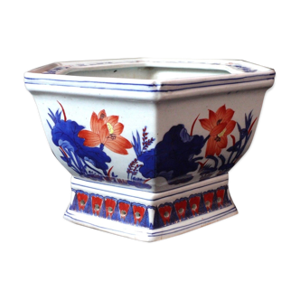 Ancien cache pot faience imari Japon vers 1900