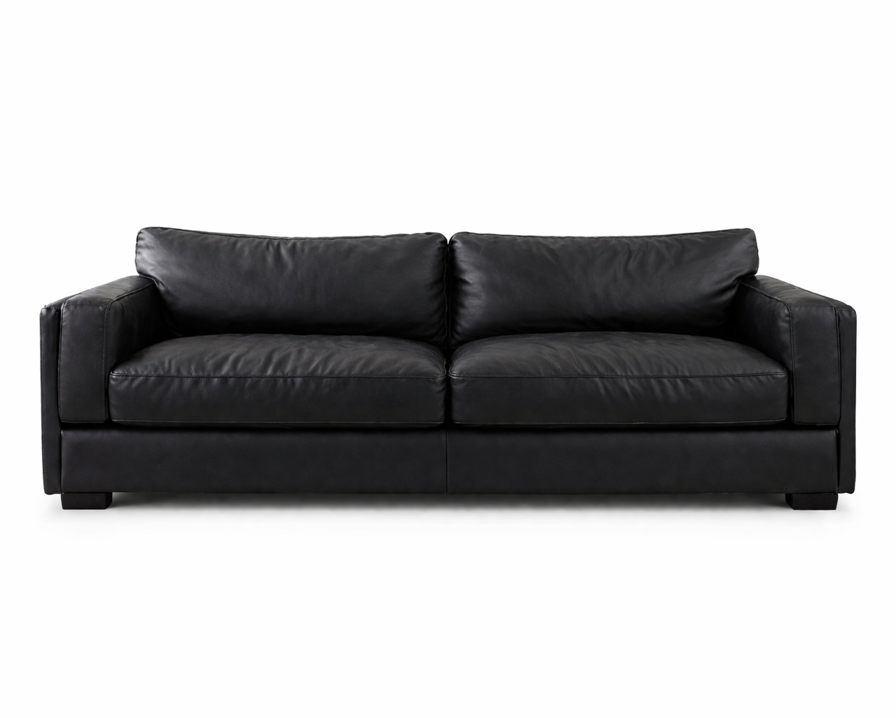 Canapé en cuir noir 3 places Poltrona Frau