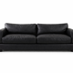 Black leather 3-seater sofa Poltrona Frau
