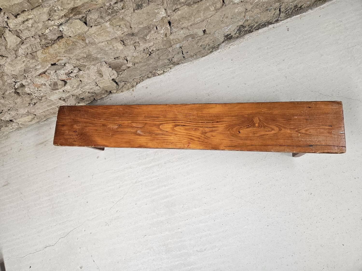 solid pine bench nursery school 1970 vintage