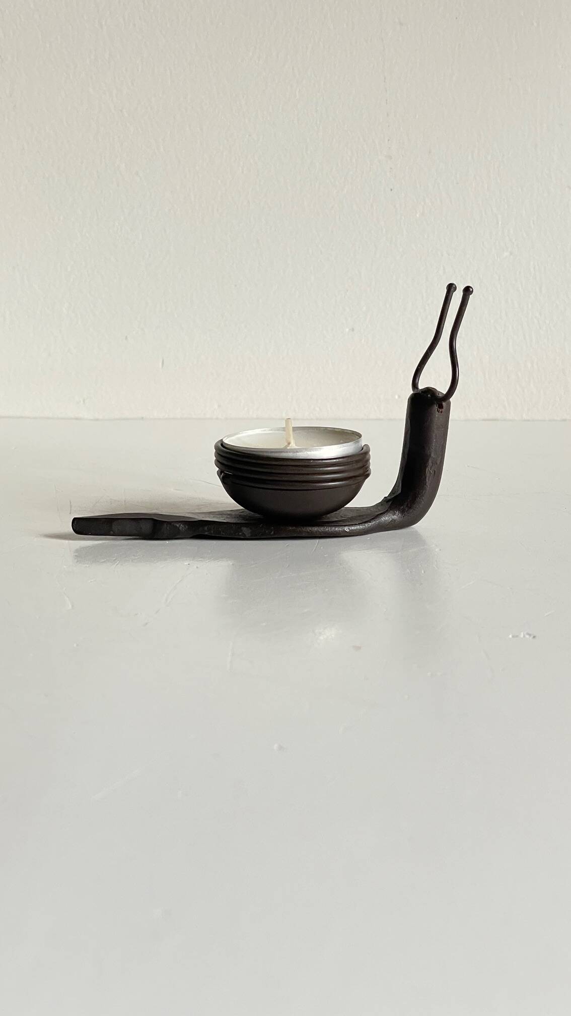 Brutalist vintage snail shape candle holder