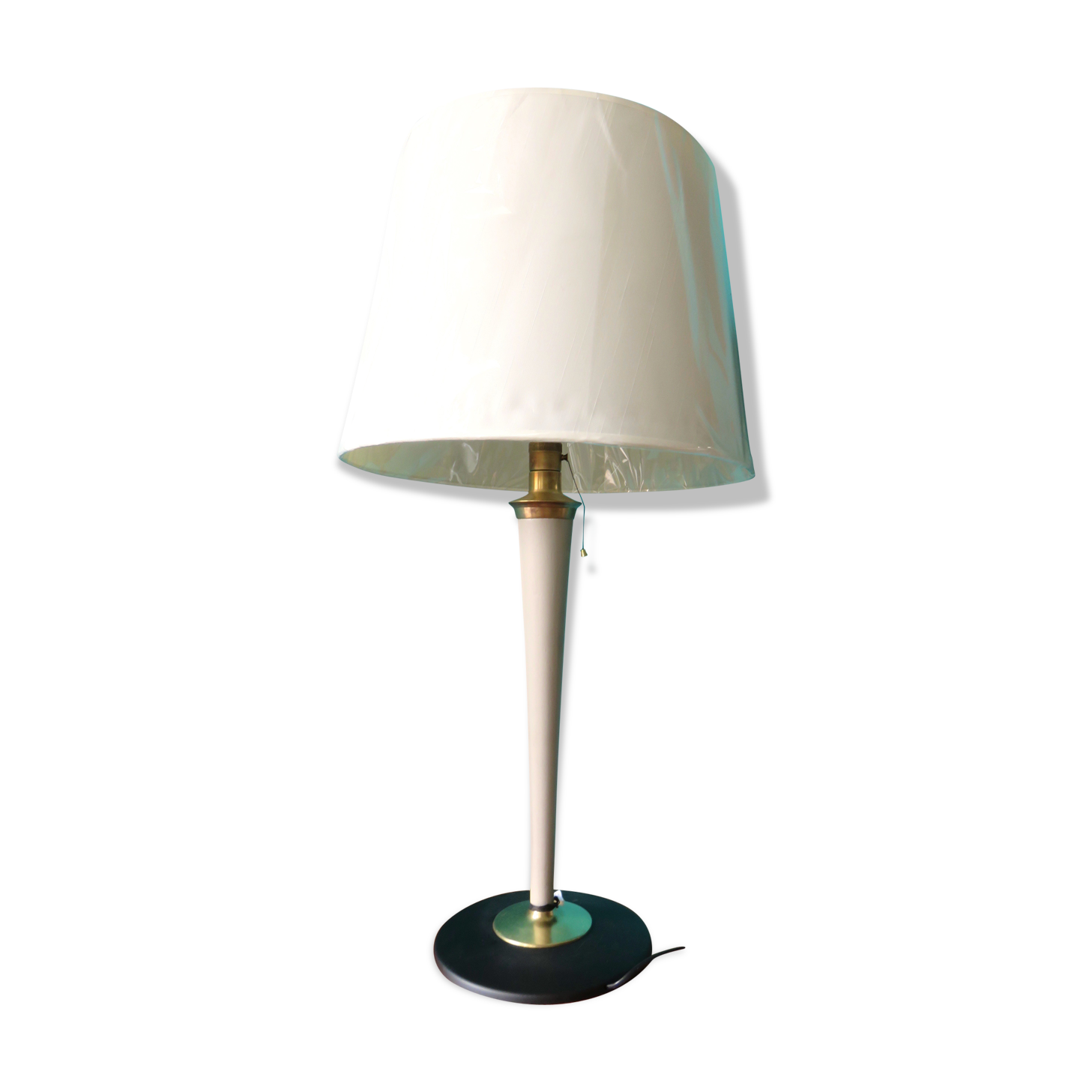 "Mazda" desk lamp in wood and brass France 1940