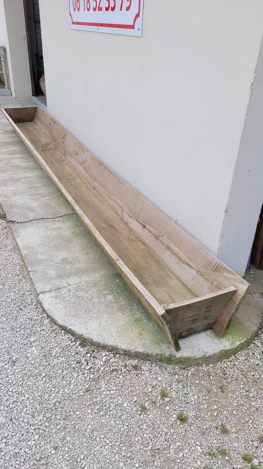 Old wooden trough Oak trough planter