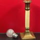 Bougeoir ancien en laiton dore 20 cm