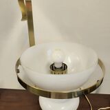 Lampe de table Vecchia Marina en verre opalin et laiton, 1950