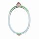 Vintage oval mirror in carved wood in pastel tones