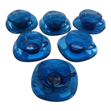 6 blue vereco cups and sub-cups