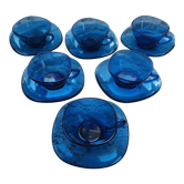 6 blue vereco cups and sub-cups