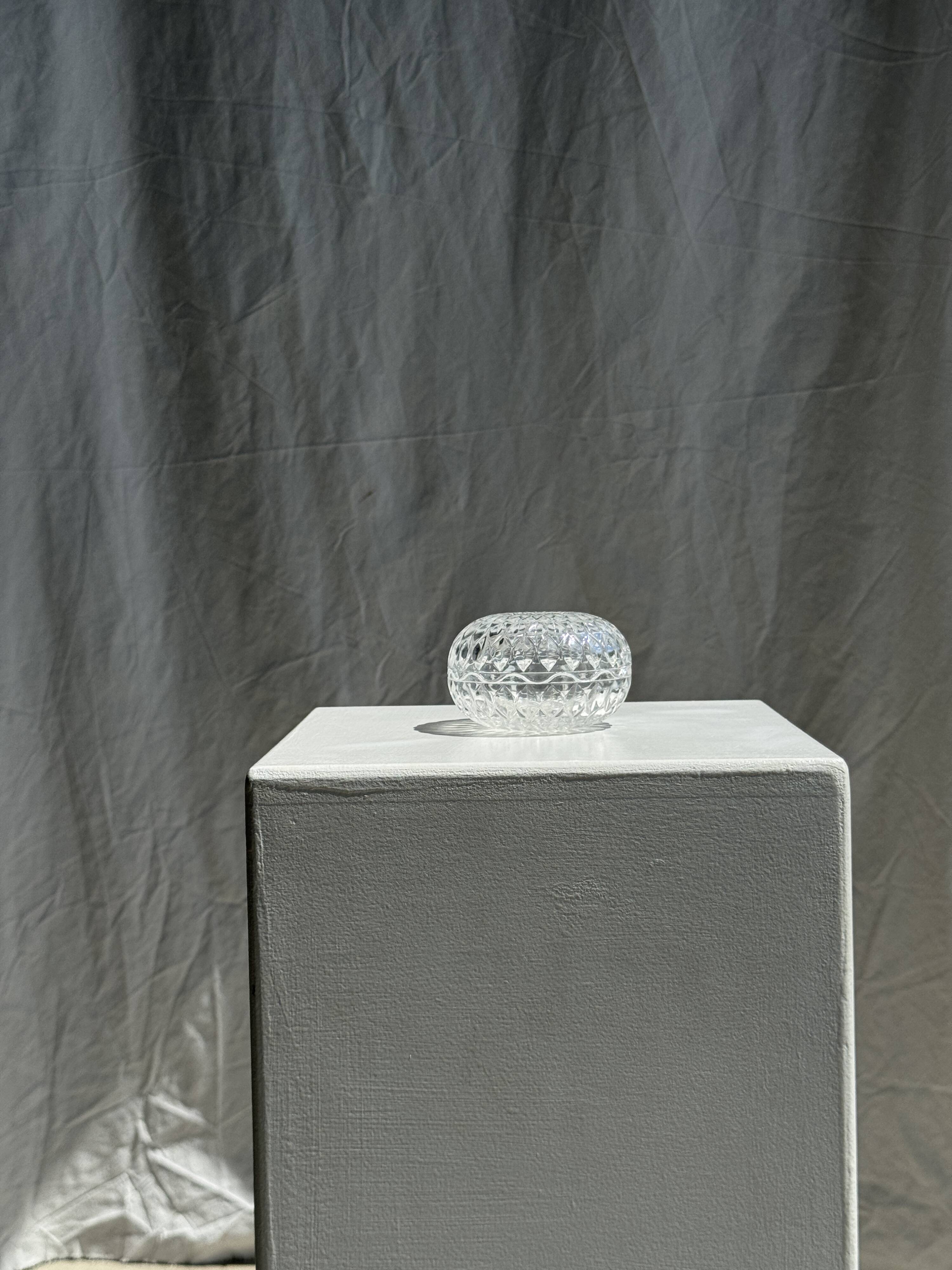 Small glass candy box Cristal d'Arques France