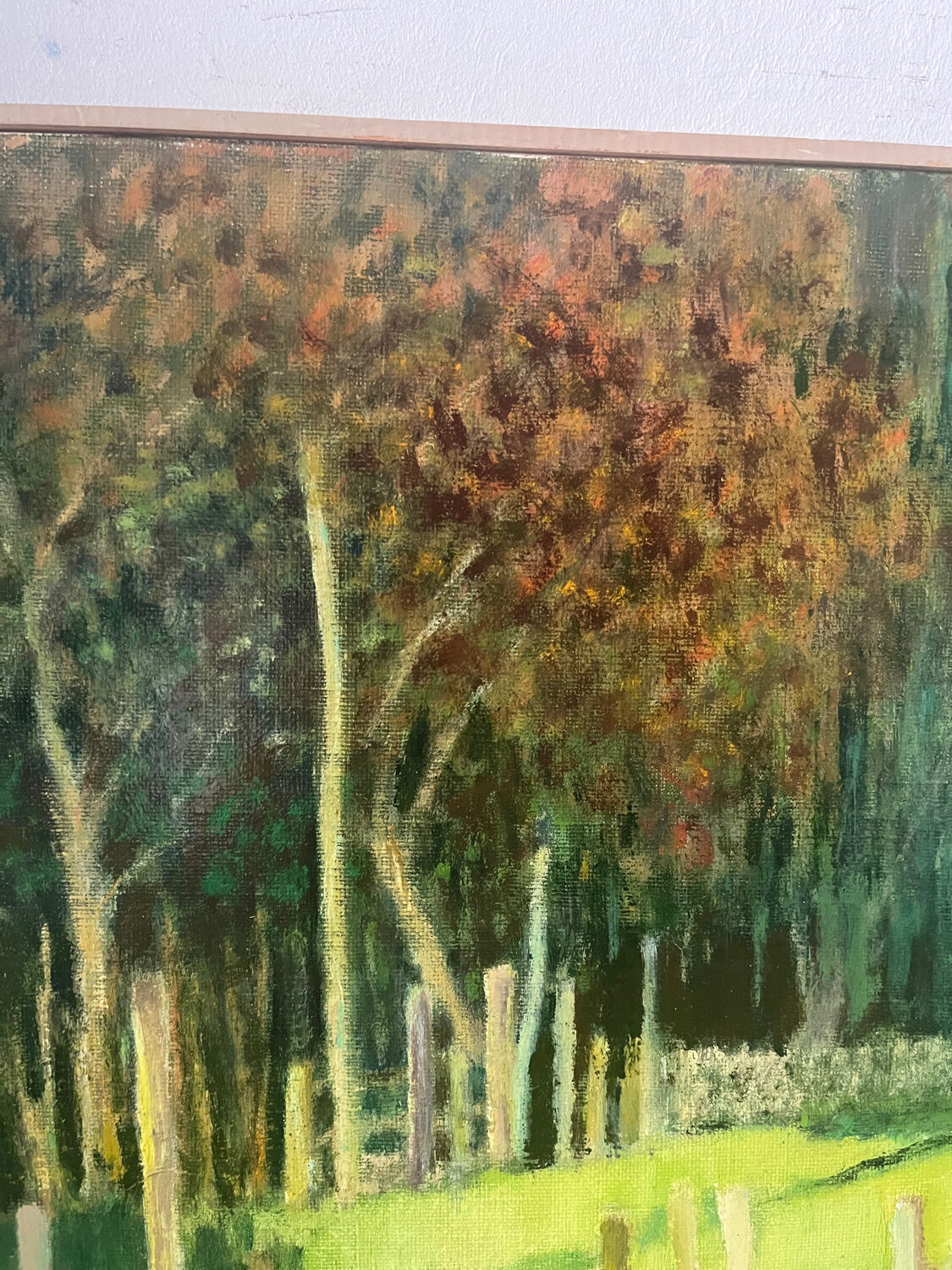 La Brière, Brittany, oil on canvas signed P Poulain