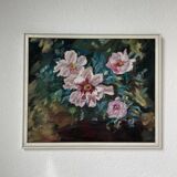 Oil canvas on wood flowers
