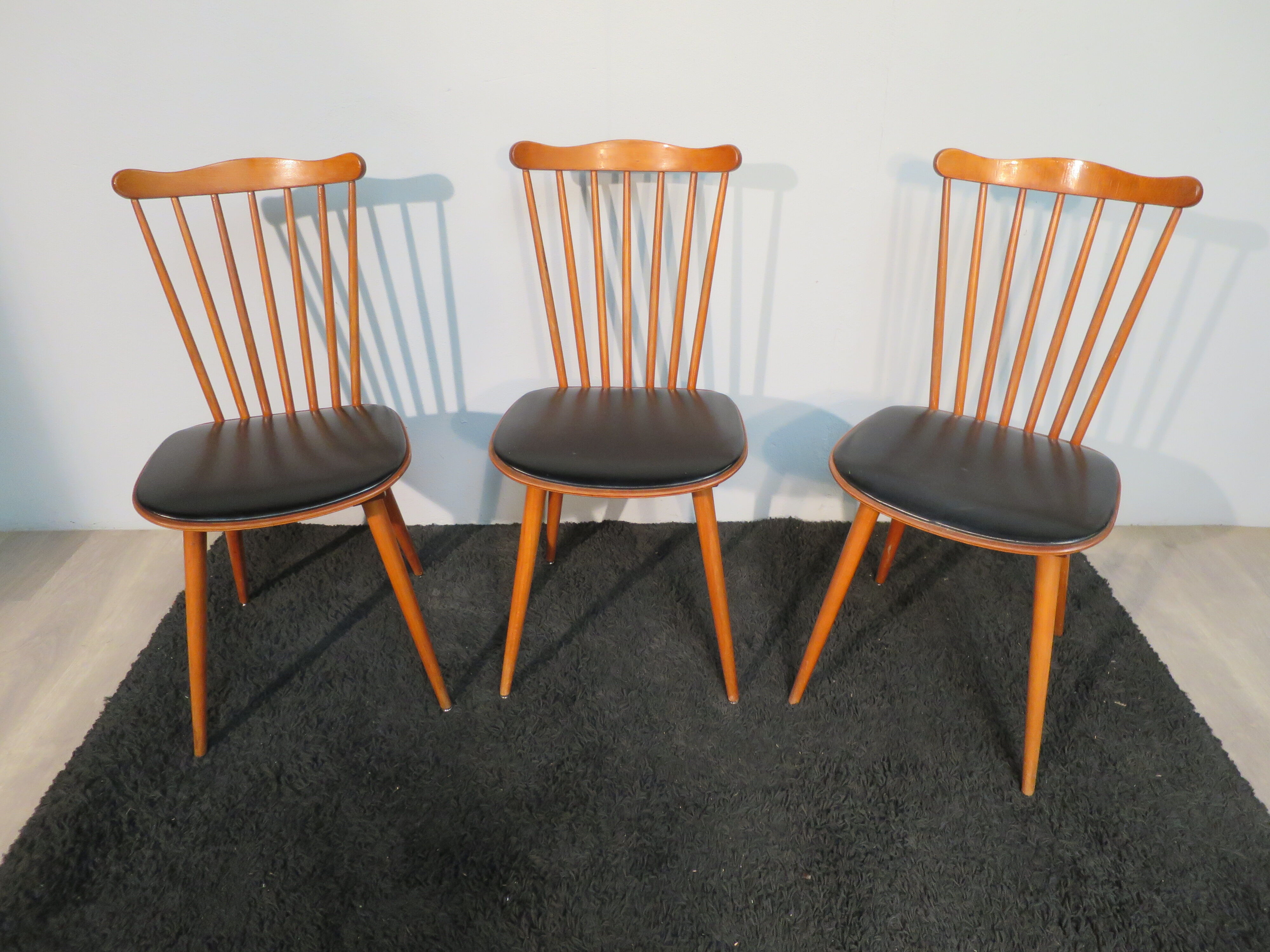 Set of 3 Baumann chairs model "Minuet"