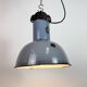 Industrial Grey Enamel Bauhaus Pendant Lamp, 1930s