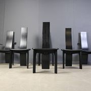 Set of 6 belgian high back dining chairs, 1980s