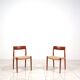 Ensemble de 2 chaises de salle à manger en teck « Modèle 77 » de Niels Moller, avec cordon de papier