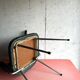 Fauteuil vintage skaï vert et chrome