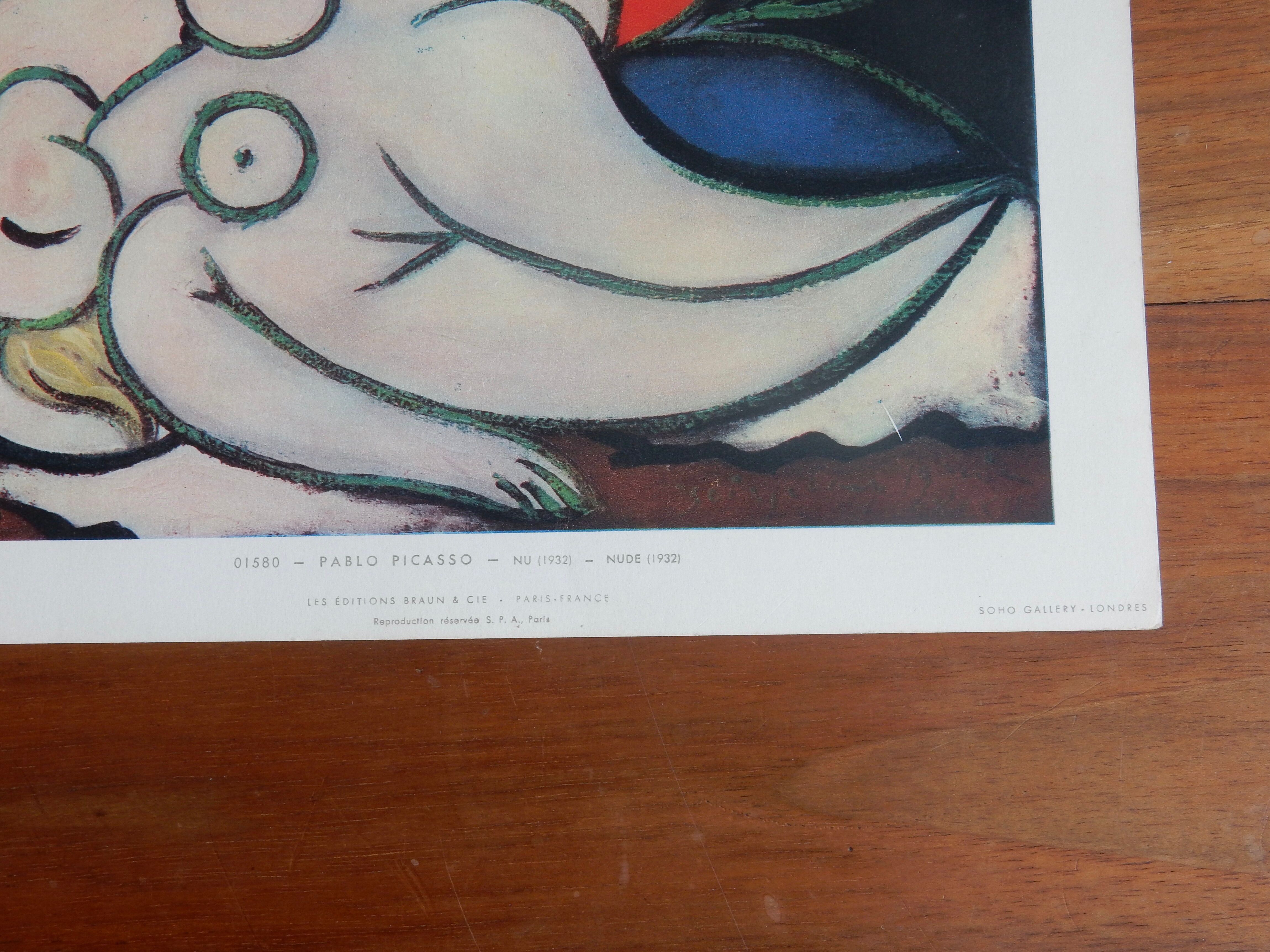 Picasso Nu 1932 reproduction Editions Braun & Cie - Paris
