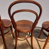 4 curved wooden bistro chairs