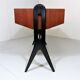Vintage teak desk with black scissor legs 1960's