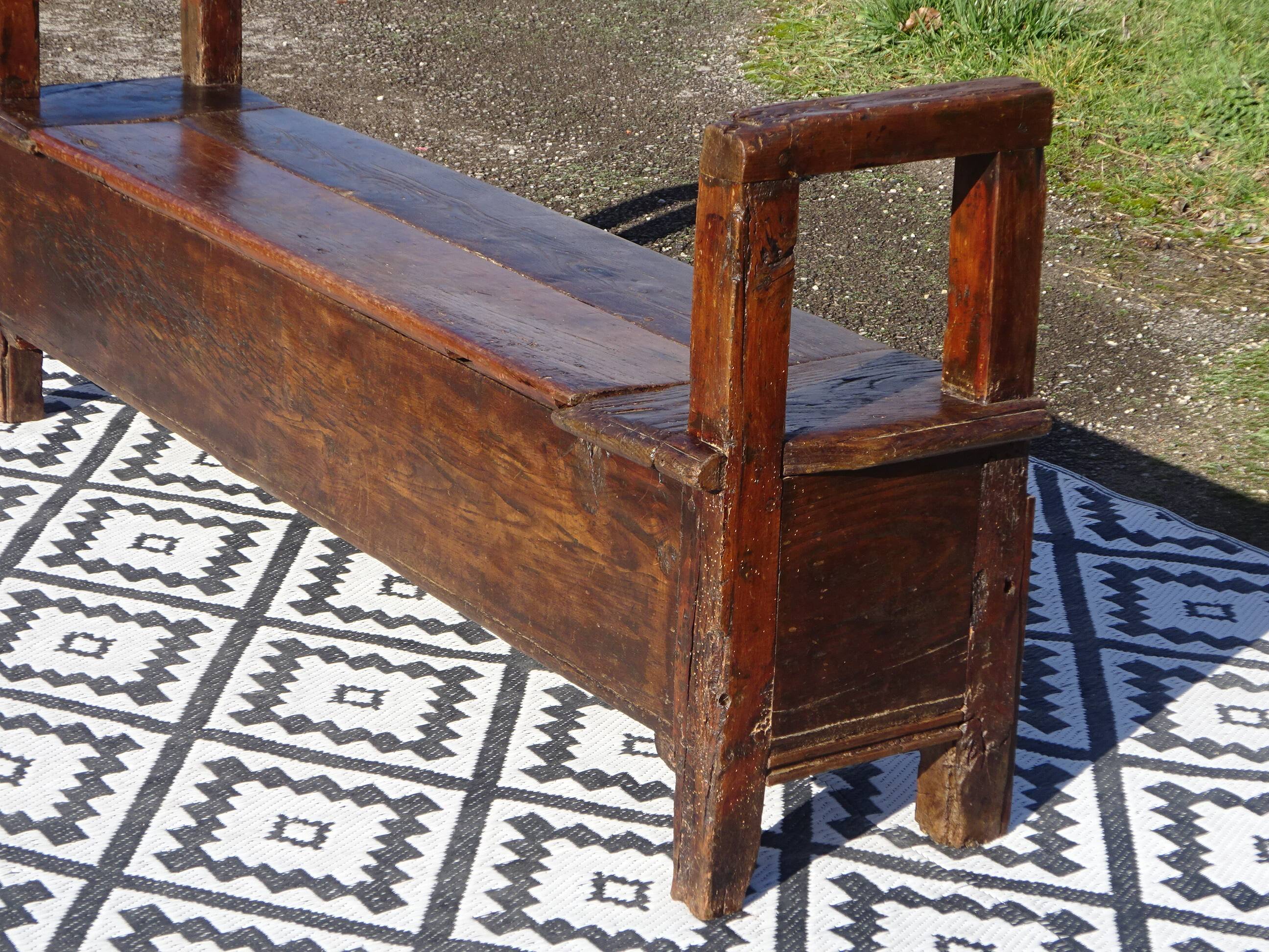 Oak solid wood storage bench