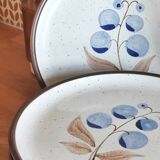 Vintage stoneware plates illustration of currants hand-painted