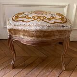 Stool of movable shape in molded natural wood Louis XV style