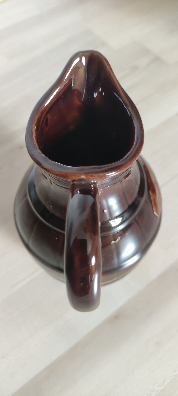 Small pitcher jug Grignan brown imitation barrel