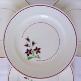 Set of 4 vintage porcelain dinner plates from the Salins factory