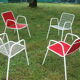 4 armchairs EMU model Rio Italian vintage 2 red and 2 white
