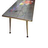 Ceramic coffee table from the 1950s signed Denisco.