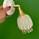 Vintage tulip wall light in frosted and amber glass