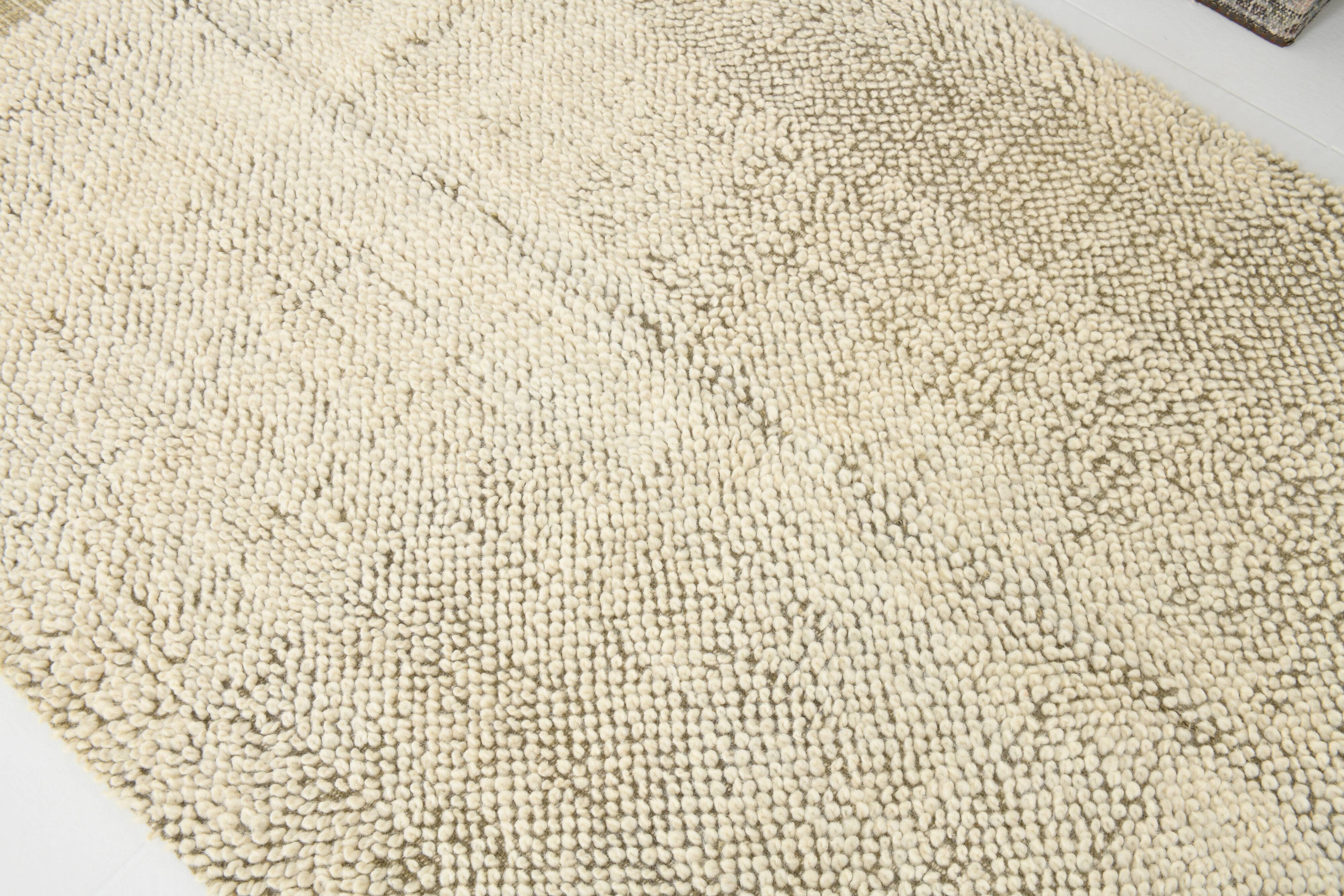 4x7 Army Green & Beige Modern Kilim Rug, 130x215Cm