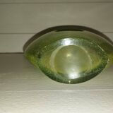Chartreuse green blown glass vase – vintage handcrafted piece