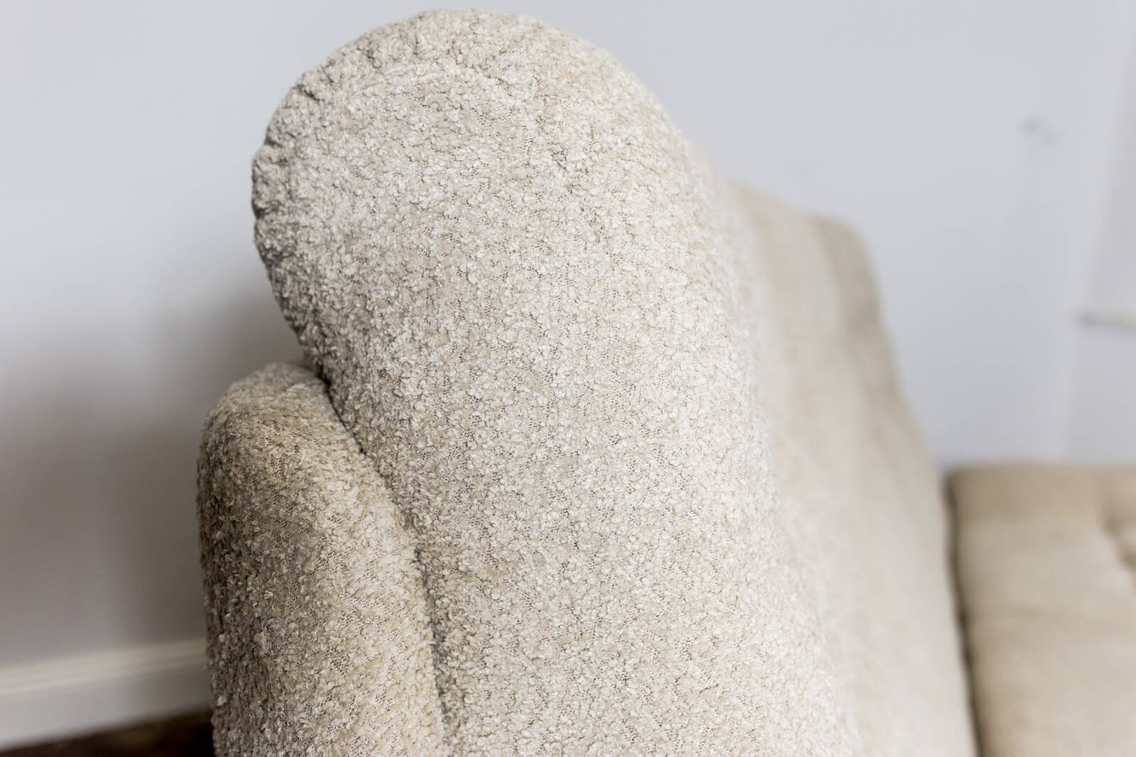 Customizable space age 3 seater sofa Atlantis in beige boucle 1970's, czechoslovakia